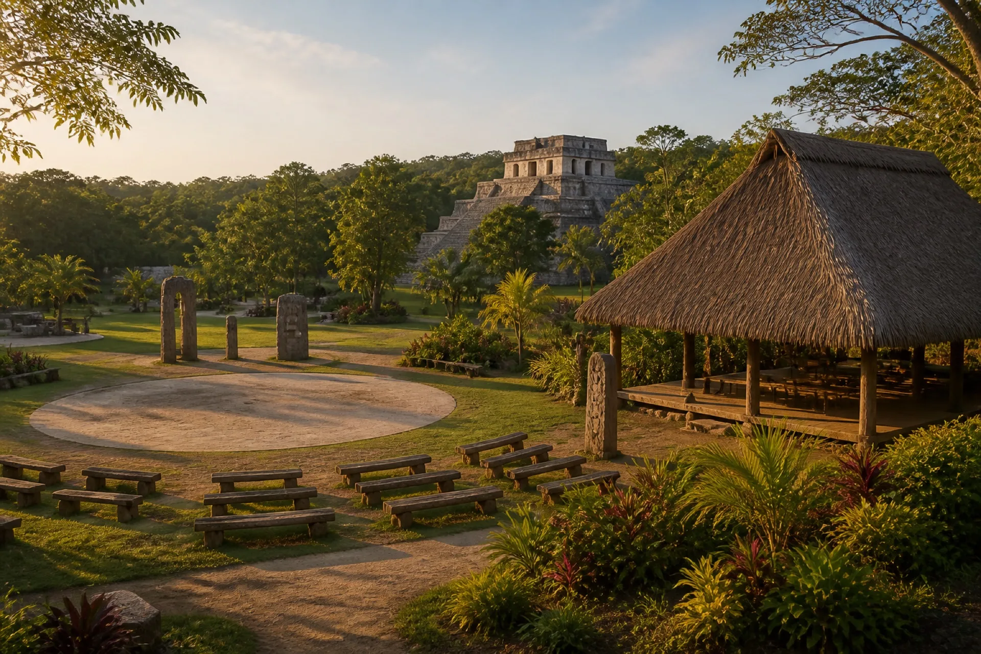 Parque Takilhsukut, recinto ceremonial al aire libre.
