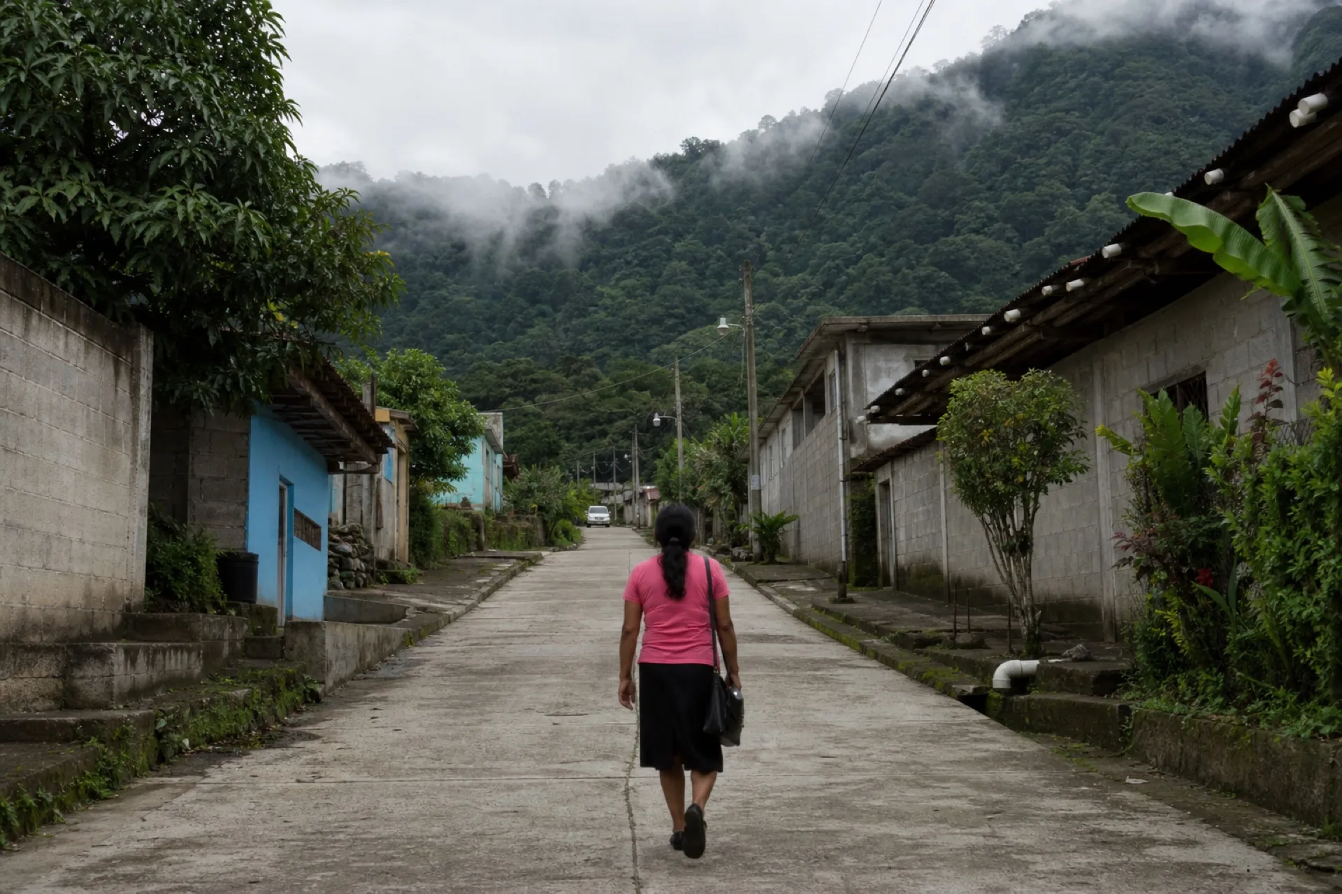 Recorrido de Poblado 10: calle de valle selvático en Uxpanapa.