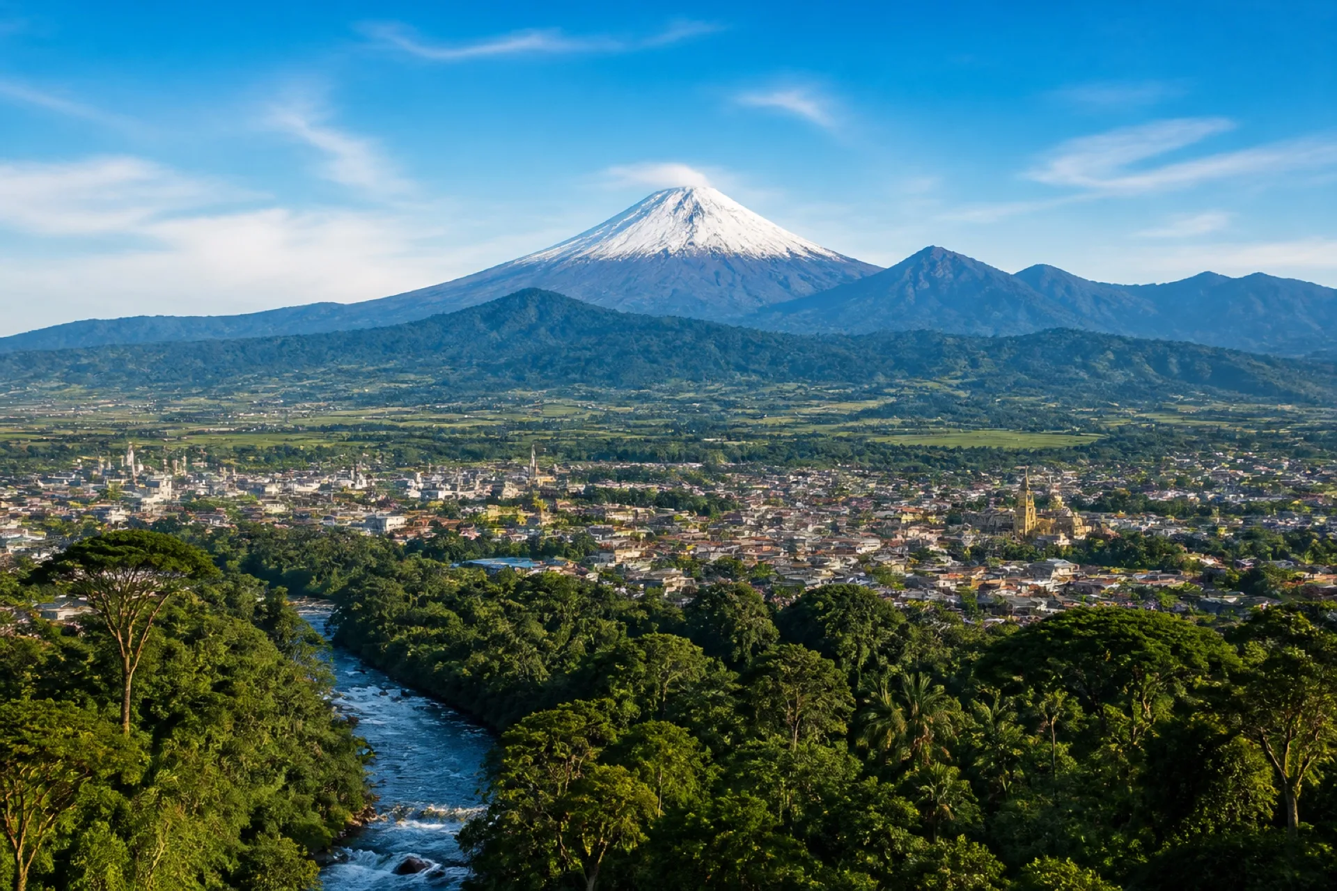 Valle de Orizaba y Altas Cumbres con el Pico al horizonte.