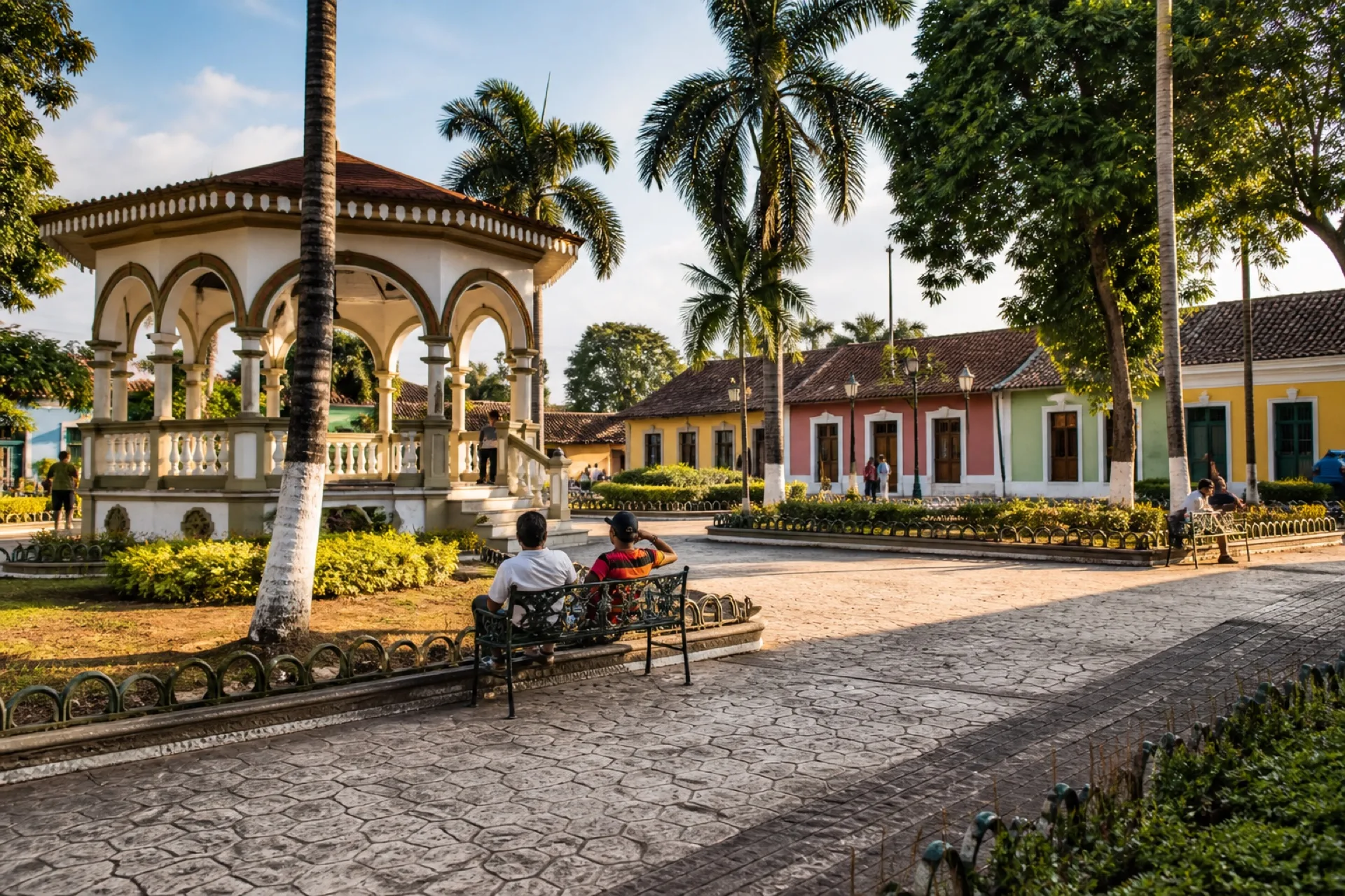 Plaza del centro de Yanga, pueblo libre afromexicano.