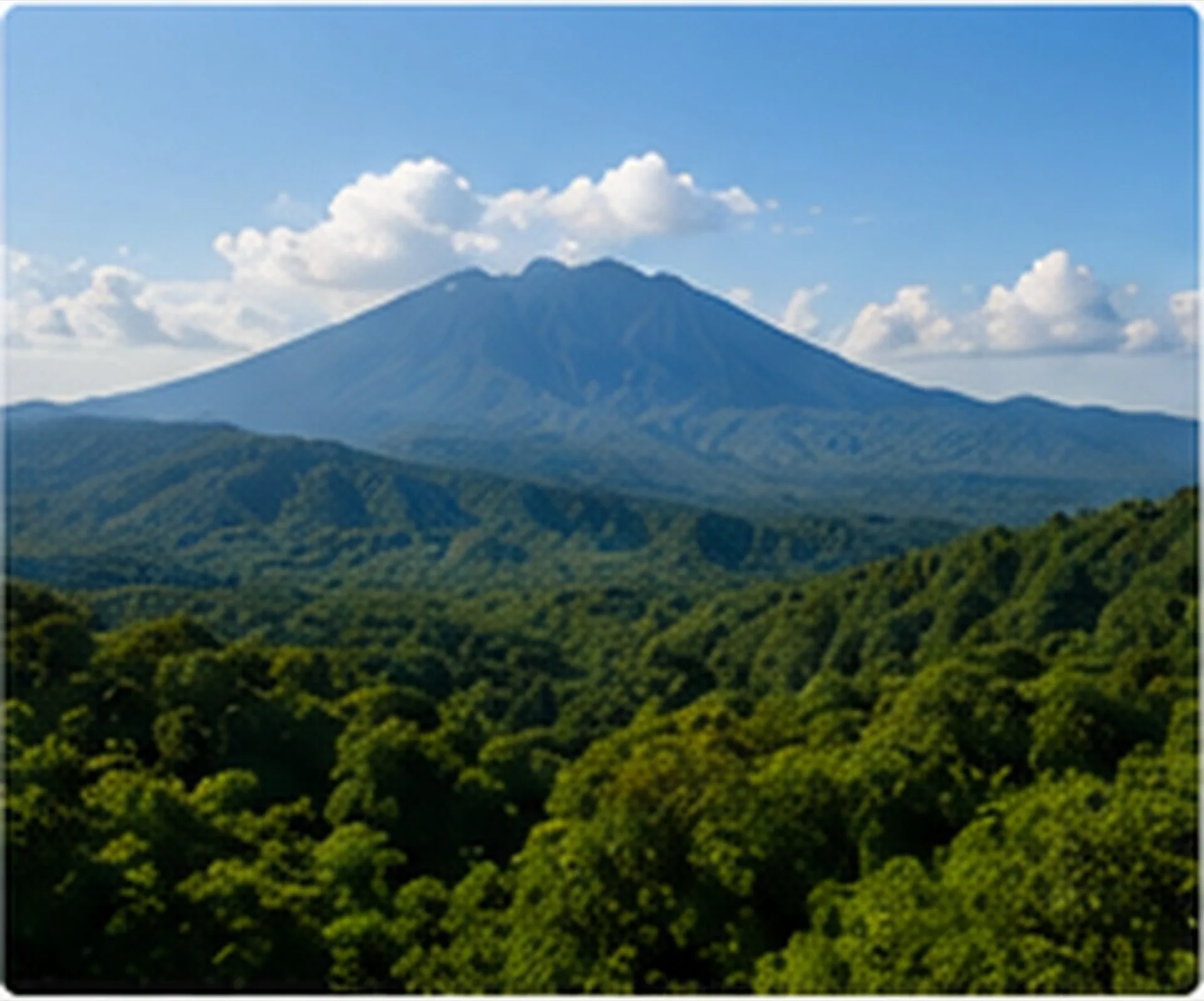 Pico de Orizaba sobre bosque de montaña.