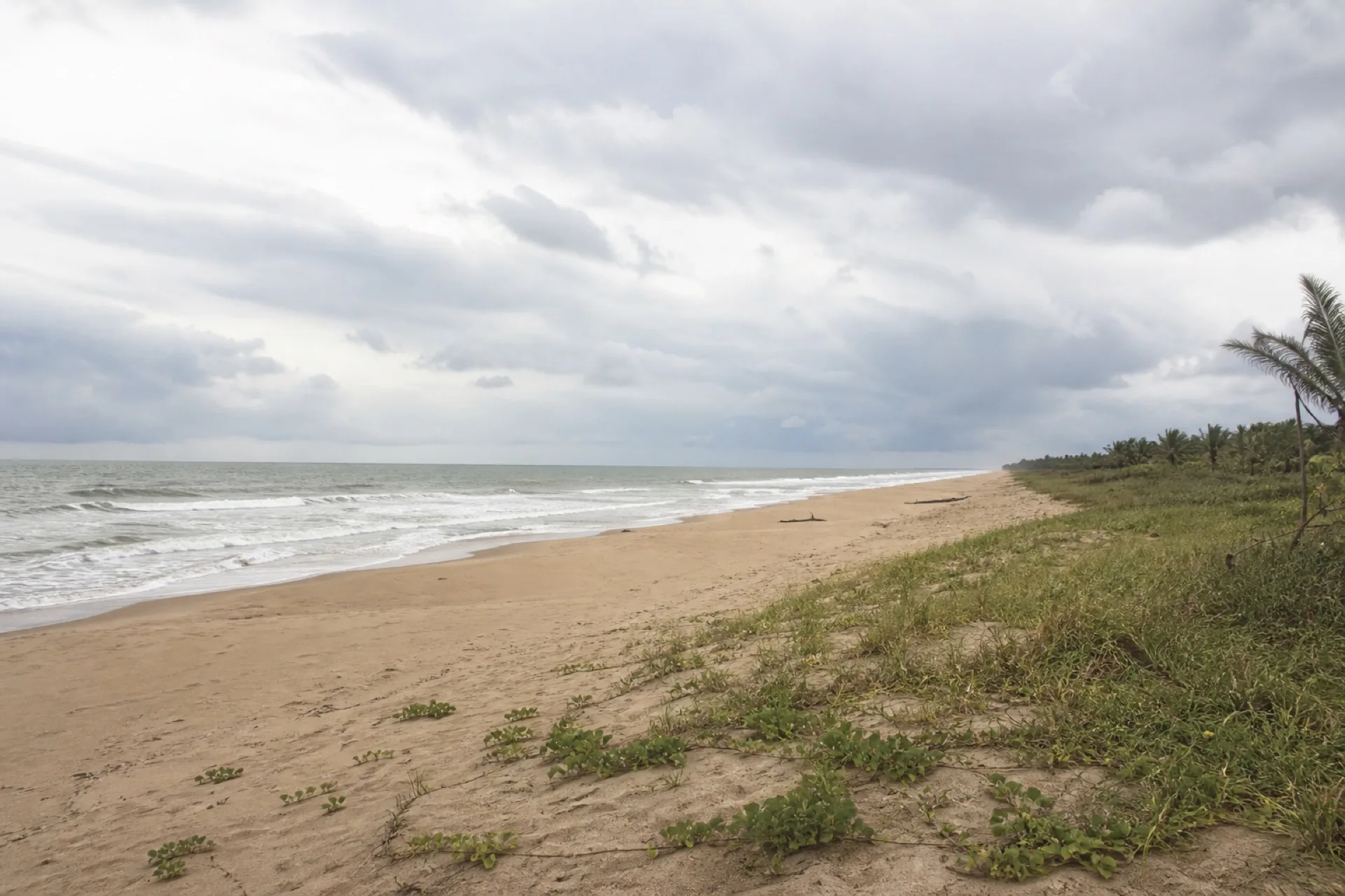 Playa abierta de Nautla frente al Golfo de México.