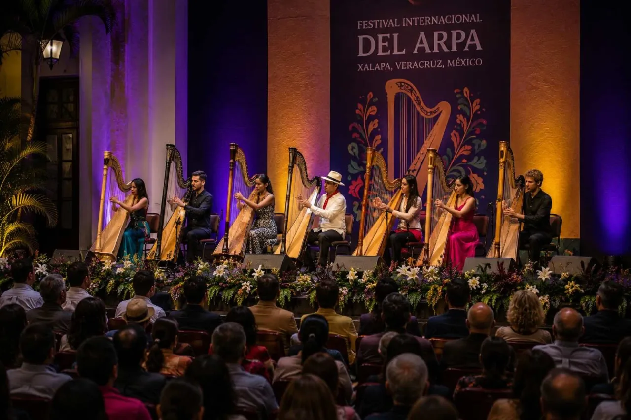 Escenario del Festival Internacional del Arpa en Xalapa.