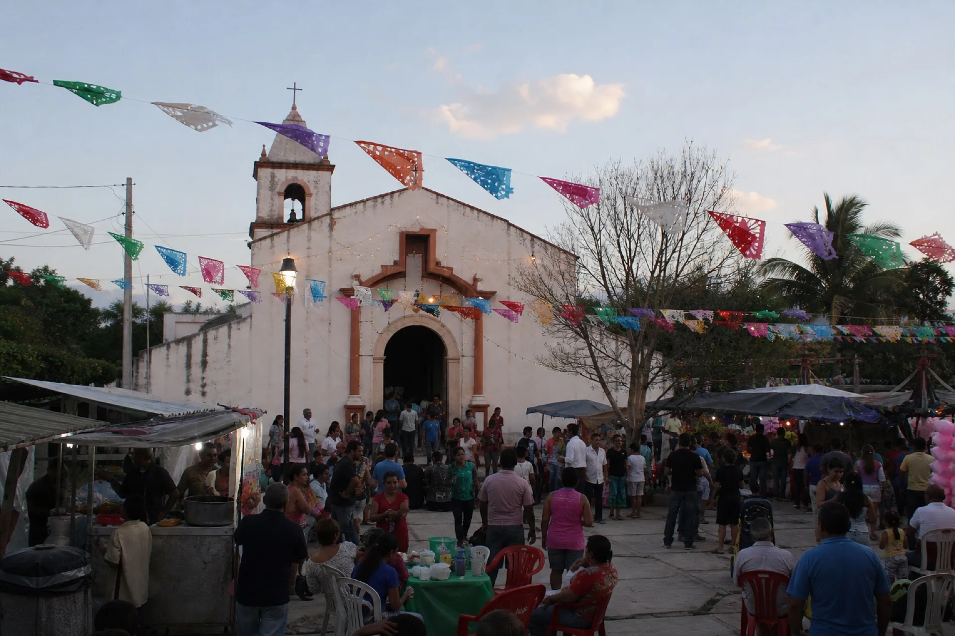 Fiesta de San Diego de Alcalá: feria patronal en plaza de pueblo del Istmo.