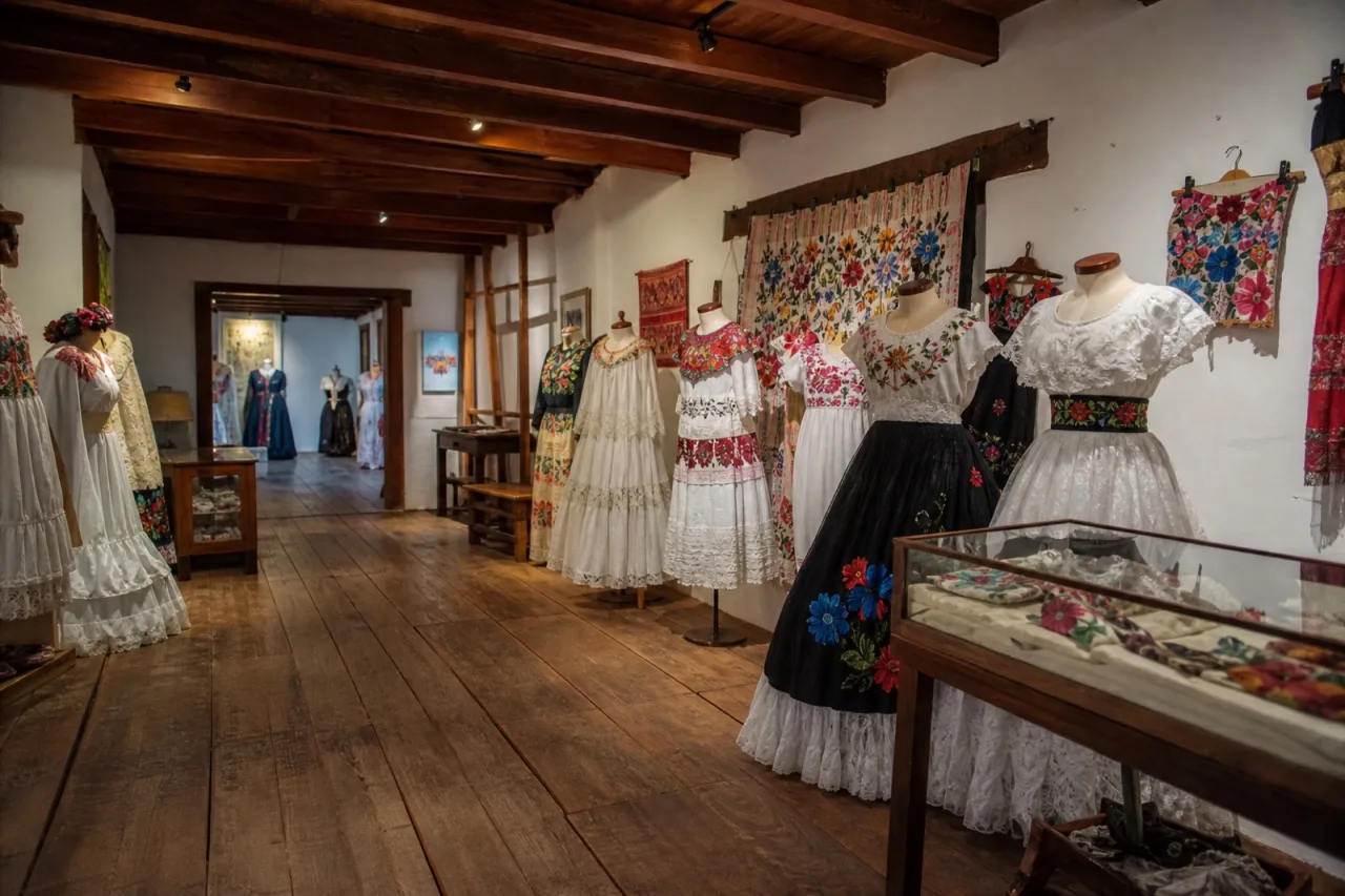 Trajes tradicionales en el Museo del Vestido de Xico.