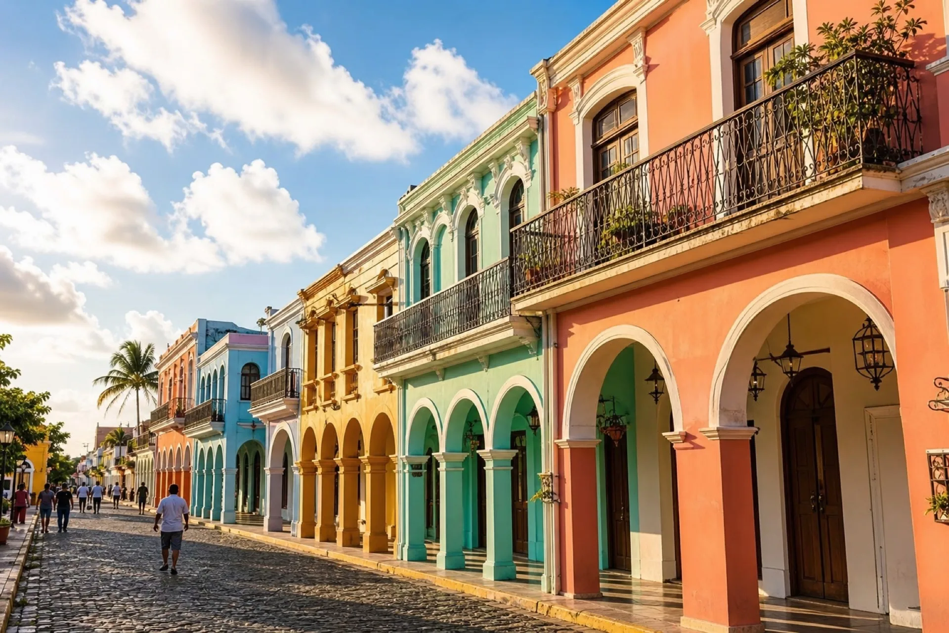 Calles de color del centro histórico de Tlacotalpan.